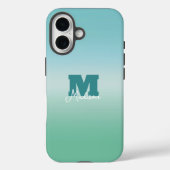トロピカルウォーターグラデーション モノグラム 名前 Case-Mate iPhoneケース (裏面)