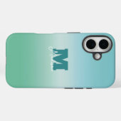 トロピカルウォーターグラデーション モノグラム 名前 Case-Mate iPhoneケース (裏面 (横))