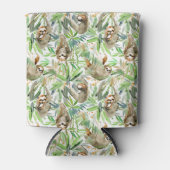 トロピカルウォータースカラーのスロートパターン 缶クーラー (正面)