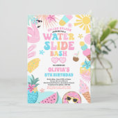 トロピカルウォータースライド夏の誕生日パーティー 招待状 (スタンド正面)
