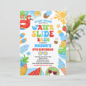 トロピカルウォータースライド夏の誕生日パーティー 招待状 (スタンド正面)