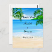 トロピカルウォーターズビーチ結婚式サンキューユア ポストカード (正面/裏面)