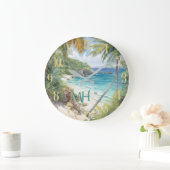 トロピカルウォータービーチラグーンパラダイス ラージ壁時計 (ホーム)