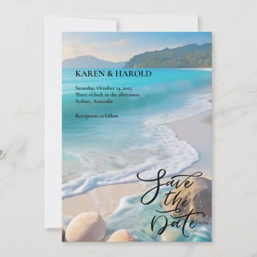 トロピカルウォータービーチ海保存日 招待状 (正面)