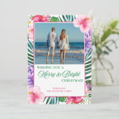 トロピカルウォーターフローラフォトクリスマス シーズンカード (スタンド正面)