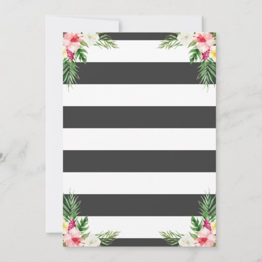 トロピカルウォーターフローラブライダルシャワーカード 招待状 (裏面)