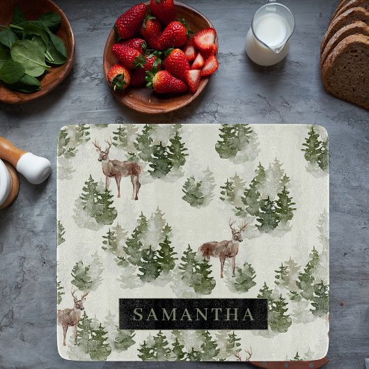 トロピカルウォーターモダンカラー葉オアシスパターンCu カッティングボード