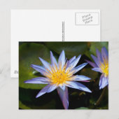 トロピカルウォーターリリーの花の植物学デザイン ポストカード (正面/裏面)