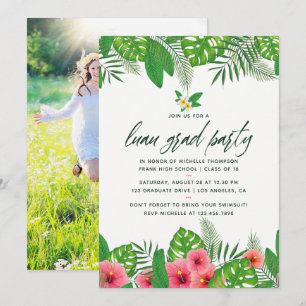 トロピカルウォータールアウ（ハワイ式宴会）卒業パーティー写真 招待状