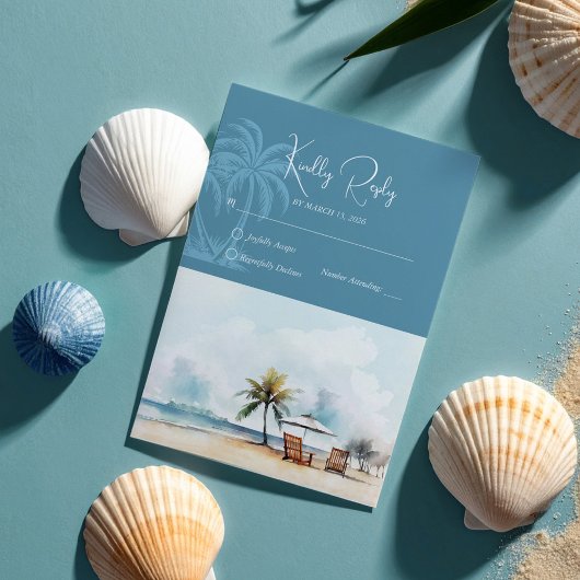 トロピカルウォーター海ビーチシーサイド結婚ズ 出欠カード