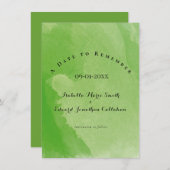 トロピカルウォーター結婚カラーグリーン葉モンステラ セーブザデート (正面/裏面)