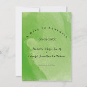 トロピカルウォーター結婚カラーグリーン葉モンステラ セーブザデート (正面)