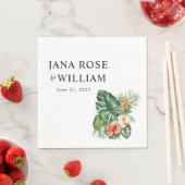 トロピカルウォーター結婚カラーフラット スタンダードランチョンナプキン (インサイチュ)