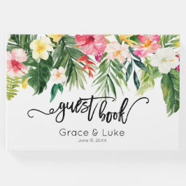 トロピカルウォーター結婚カラーフラワーズゲストブック ゲストブック