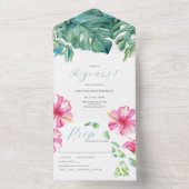 トロピカルウォーター結婚カラー50周年 オールインワン招待状 (内側)