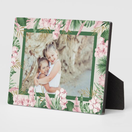 トロピカルウォーター縁どカラーフローラフォトイーゼル フォトプラーク (側面)