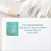 トロピカルウォーター色シーソンの挨拶 ラベル (インサイチュ)