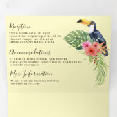 トロピカルウォーター色フラミンゴすべて結婚のT 三つ折り招待状 (内部最初)