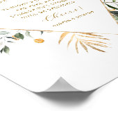 トロピカルウォーター葉カラーの結婚オープンバー徴候 ポスター (角)