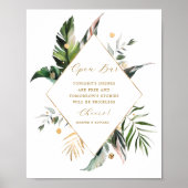 トロピカルウォーター葉カラーの結婚オープンバー徴候 ポスター (正面)