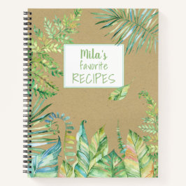 トロピカルウォーター葉カラーシーン ノートブック