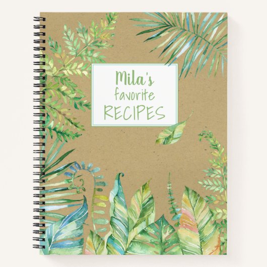 トロピカルウォーター葉カラーシーン ノートブック (正面)