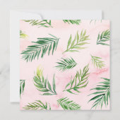 トロピカルウォーター葉カラースクエアベイビーシャワー 招待状 (裏面)