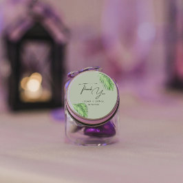 トロピカルウォーター葉カラーパーム結婚sありがとう ラウンドシール