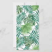 トロピカルウォーター葉カラー結婚式 プログラムカード (裏面)