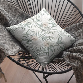 トロピカルウォーター葉カラー&フラワーパターン アウトドアクッション