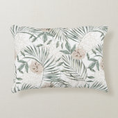 トロピカルウォーター葉カラー&フラワーパターン アクセントクッション (正面)