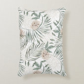 トロピカルウォーター葉カラー&フラワーパターン アクセントクッション (正面(垂直))