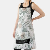 トロピカルウォーター葉カラー&フラワーパターン エプロン (インサイチュ)