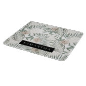 トロピカルウォーター葉カラー&フラワーパターン カッティングボード (角)