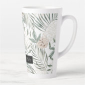 トロピカルウォーター葉カラー&フラワーパターン カフェラテマグ (右)