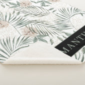 トロピカルウォーター葉カラー&フラワーパターン シェルパブランケット (3/4)