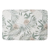 トロピカルウォーター葉カラー&フラワーパターン バスマット (正面)
