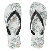 トロピカルウォーター葉カラー&フラワーパターン ビーチサンダル (フットベッド)