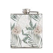 トロピカルウォーター葉カラー&フラワーパターン フラスク (裏面)