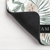 トロピカルウォーター葉カラー&フラワーパターン マウスパッド (コーナー)