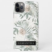 トロピカルウォーター葉カラー&フラワーパターン iPhoneケース (裏面)