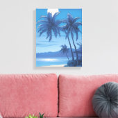 トロピカルウォールアート – 海岸沿いの脱出 キャンバスプリント (インサイチュ (リビング))
