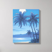 トロピカルウォールアート – 海岸沿いの脱出 キャンバスプリント (正面)