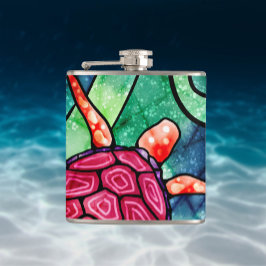 トロピカルウミガメカラフルろうけつ染めスタイル フラスク