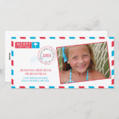 トロピカルエアメールホリデーグリーティングカード シーズンカード (正面/裏面)