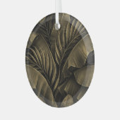 トロピカルエキゾチックグランジ：ゴールデン自然 ガラスオーナメント (正面左)