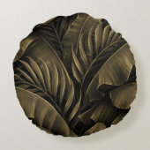 トロピカルエキゾチックグランジ：ゴールデン自然 ラウンドクッション (裏面)