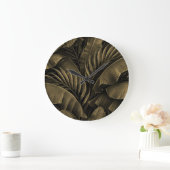 トロピカルエキゾチックグランジ：ゴールデン自然 ラージ壁時計 (ホーム)