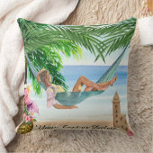 *~*トロピカルエキゾチックビーチウーマンハンモックAR29 クッション (ブランケット)