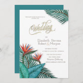トロピカルエキゾチックフラワーズウェディング 招待状 (正面/裏面)